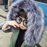 Winter Warm Hooded Parka Coat with Faux Fur Collar