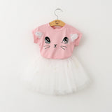 Girls Cartoon Kitten Clothes Set
