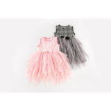 Bow Mesh Layered Girls Dress