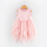 Bow Mesh Layered Girls Dress