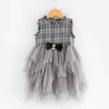 Bow Mesh Layered Girls Dress