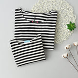 Family Matching Outfits - Mother And Daughter Striped Dress