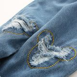 Distressed Denim Jeans Trousers Girls