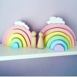 Wooden Rainbow Blocks - Nordic Nursery Decor