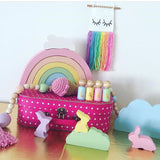 Wooden Rainbow Blocks - Nordic Nursery Decor