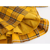 English Style Plaid Fur Ball Dress Girls