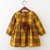 English Style Plaid Fur Ball Dress Girls