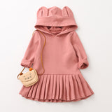 Rabbit Ears Hooded Dress Girls