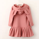 Rabbit Ears Hooded Dress Girls