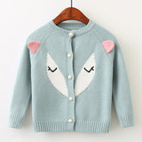 Fox Ears Knitted Sweater Cardigan Girls