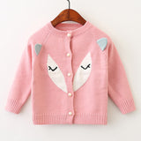 Fox Ears Knitted Sweater Cardigan Girls