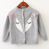 Fox Ears Knitted Sweater Cardigan Girls
