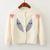 Fox Ears Knitted Sweater Cardigan Girls