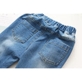 Denim Flowers Embroidery Girls Pants