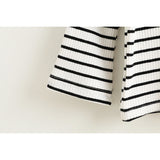 Striped Long Sleeves Shirt+Jeans Dress Girls set