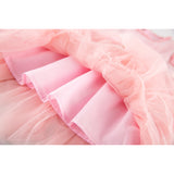 Bow Mesh Layered Girls Dress