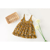 White Shirt + Floral Printing Dress Girls Set