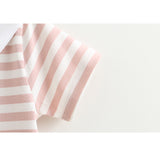 Striped T-shirt+White Skirt Girl Set