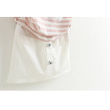 Striped T-shirt+White Skirt Girl Set