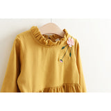 Floral Mustard Dress Girls