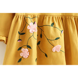 Floral Mustard Dress Girls