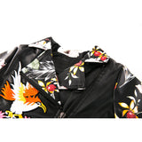 Birds Embroidery Faux Leather Jacket Girls