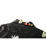 Birds Embroidery Faux Leather Jacket Girls