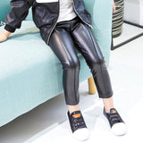 Faux Leather Black Leggings Girls