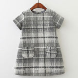 Autumn Plaid Pocket Dress Girls