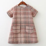 Autumn Plaid Pocket Dress Girls