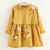 Floral Mustard Dress Girls