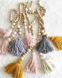 Handmade Wood Beads With Cute Pendants - Nursery Nordic Decor
